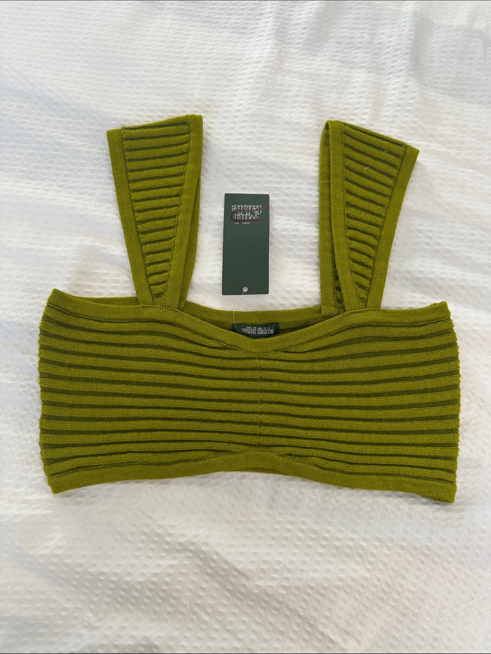 wild fable Olive Ribbed Knit Crop Tank